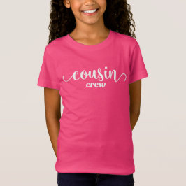 Cousin Crew Minimalistischer Text weiß T-Shirt