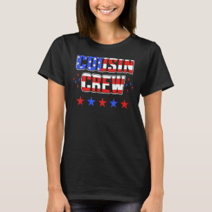 Cousin Crew mit amerikanischer Flagge für 4. Juli T-Shirt