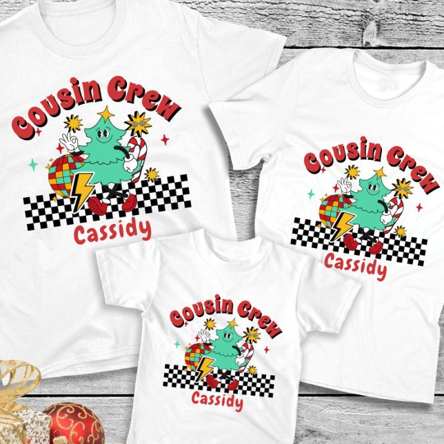 Cousin Crew Name Weihnachten passende Familie T-Shirt (Von Creator hochgeladen)
