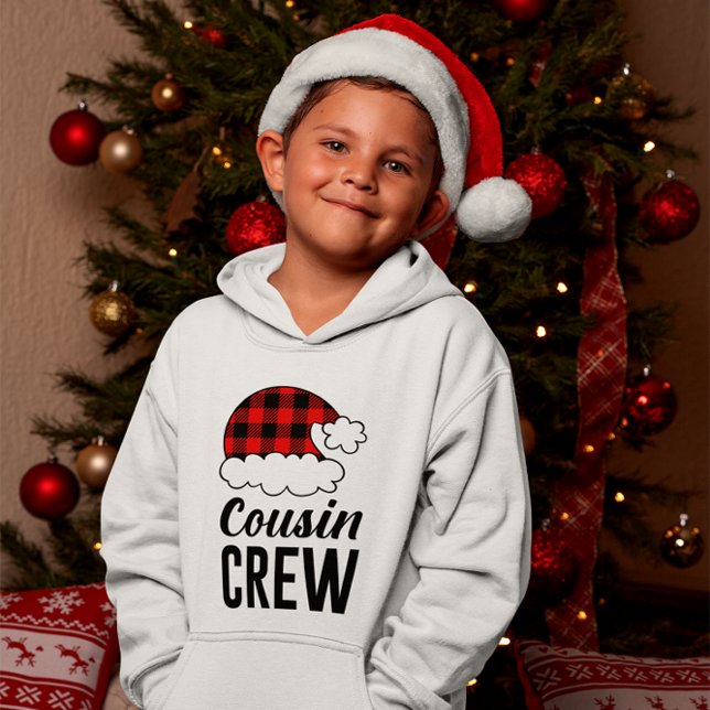 Cousin Crew Noël Buffalo Plaid Kid's (Cousin Crew Christmas Holiday Buffalo Plaid Kid's Hoodie)