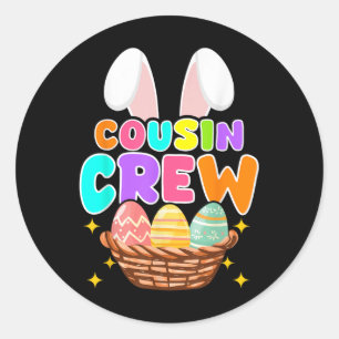 Cousin Crew Osterfamilie Matching Kinderjungen Runder Aufkleber