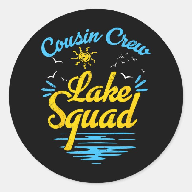 Cousin Crew Plattensee Familienurlaub Runder Aufkleber (Vorderseite)