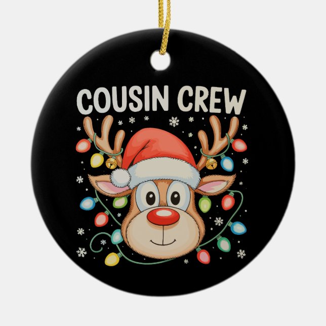 Cousin Crew Reindee Weihnachten Weihnachten Weihna Keramik Ornament (Vorne)