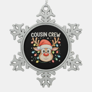 Cousin Crew Reindee Weihnachten Weihnachten Weihna Schneeflocken Zinn-Ornament