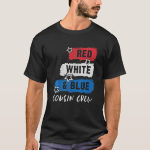 Cousin Crew Rot Weiß und Blau Familie Bonding 4. T-Shirt