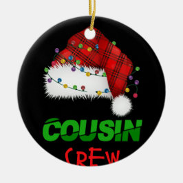 Cousin Crew Rote Karierte Familie Weihnachten Paja Keramik Ornament