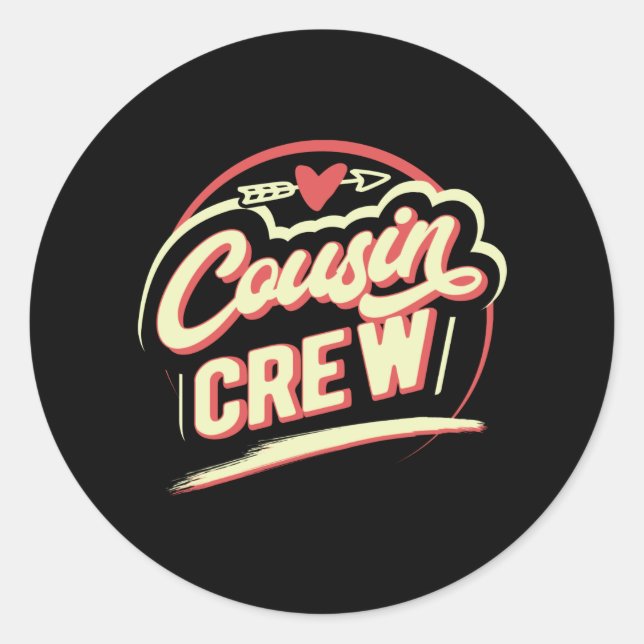 Cousin Crew Runder Aufkleber (Vorderseite)