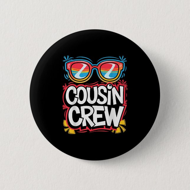 Cousin Crew Shirt Erwachsene Kinder Matching Cousi Button (Vorderseite)