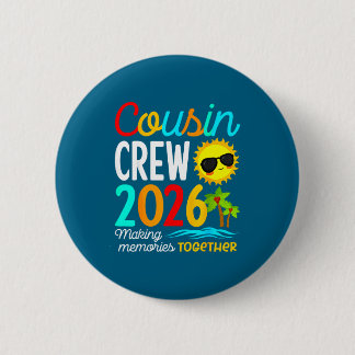 Cousin Crew Sommerferien Strand Kunstwerk Button
