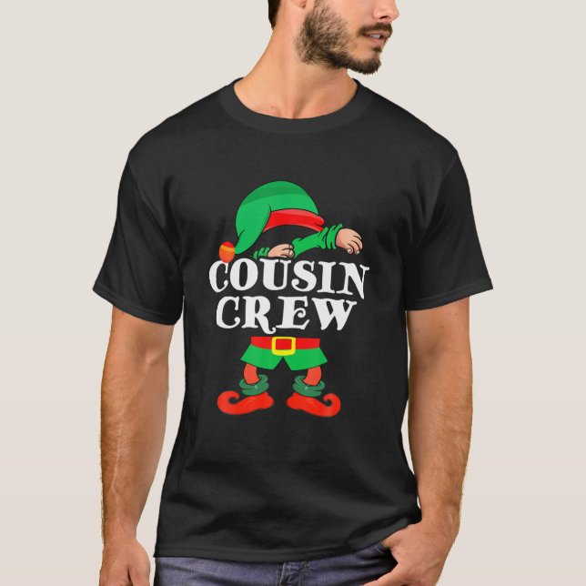 Cousin Crew - Team ELF Niedliche Weihnachtsfamilie T-Shirt (Vorderseite)