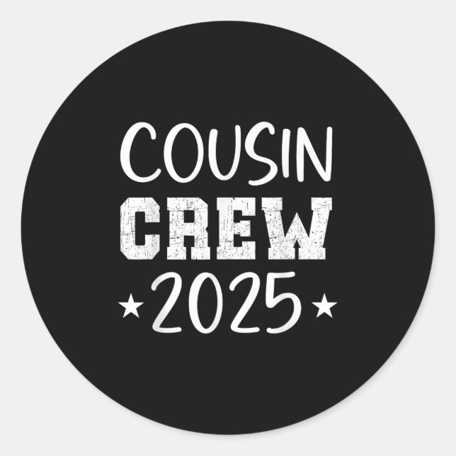 Cousin Crew Trip 2025 Summer Family Wiedersehen We Runder Aufkleber (Vorderseite)