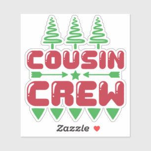 Cousin Crew Weihnachten Familie passendes Design-8 Aufkleber