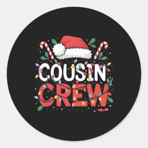 Cousin Crew Weihnachten Kinder Cousins Weihnachts Runder Aufkleber