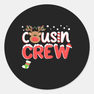 Cousin Crew Weihnachten Kinder Cousins Weihnachtsm Runder Aufkleber