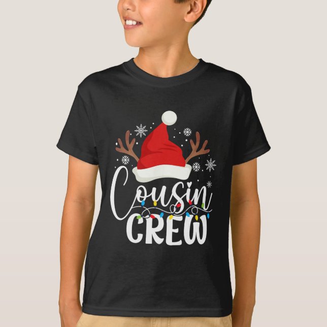 Cousin Crew Weihnachten Matching Xmas Lights Pajam T-Shirt (Vorderseite)