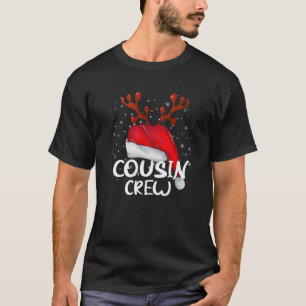 Cousin Crew Weihnachten Pajama Weihnachtsmannmütze T-Shirt