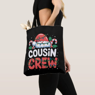 Cousin Crew Weihnachten Santa Hut Familie Feiertag Tasche