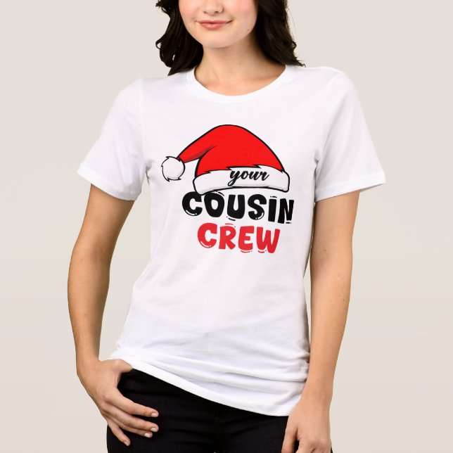 Cousin Crew Weihnachten Tri-Blend Shirt (Vorderseite)