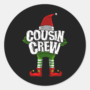 Cousin Crew Weihnachts Elf Matching Family Runder Aufkleber