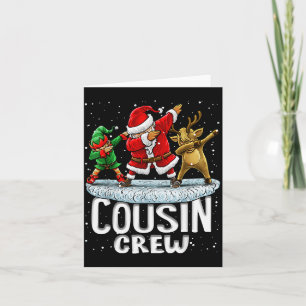 Cousin Crew Weihnachtsmann Elf Dabbing passende Fa Karte