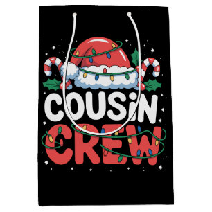 Cousin Crew Weihnachtsmannmütze Familie Feiertag Mittlere Geschenktüte