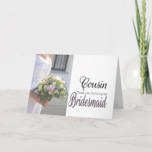 Cousin danken Ihnen für Sein meine Brautjungfer Dankeskarte