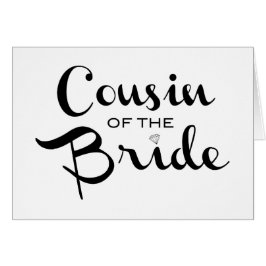 Cousin de Bride Black on White