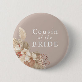 Cousin der Bride Boho Pampas-Grasneutrale Button