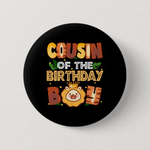 Cousin der Party-Dekoration der Jungen Löwen-Famil Button