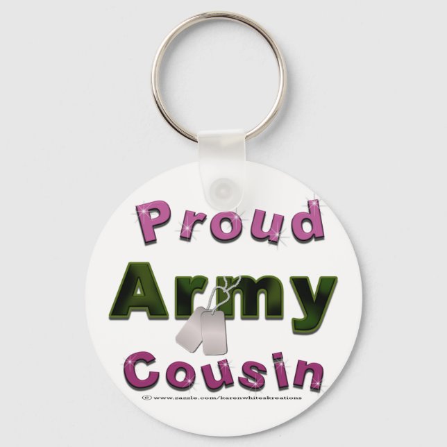 Cousin der Proud-Armee Rosa Schlüsselanhänger (Vorderseite)