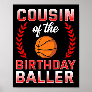 Cousin des Geburtstags Boy Bysketbyll Bday Celebra Poster