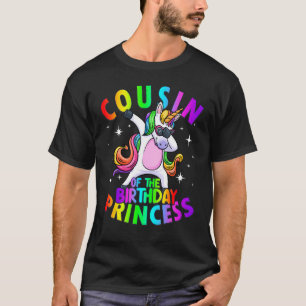 Cousin des Geburtstags Prinzessin Dabbing Unicorn  T-Shirt