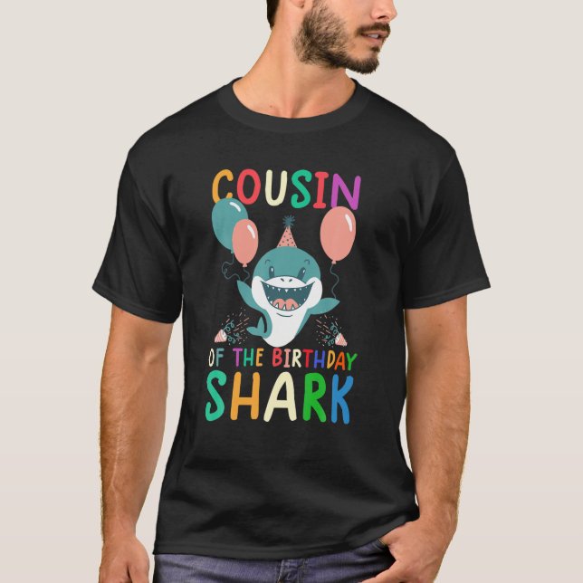 Cousin des Geburtstagshai T-Shirt (Vorderseite)