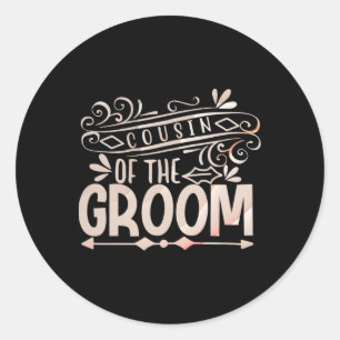 Cousin des Groom Shirt Hochzeitspaare Runder Aufkleber