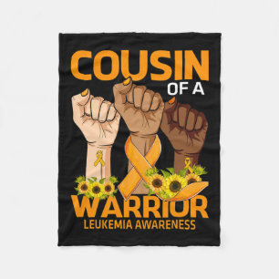 Cousin einer Warrior Leukämie Bewusstsein Sonnenbl Fleecedecke
