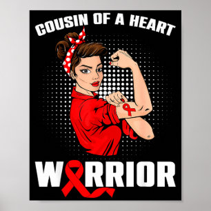 Cousin eines Herzens Krieger Herzerkrankung Unorde Poster