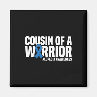 Cousin eines Kriegers Blaues Band Alopecia-Aufklär Magnet
