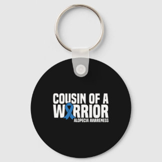 Cousin eines Kriegers Blaues Band Alopecia-Bewusst Schlüsselanhänger