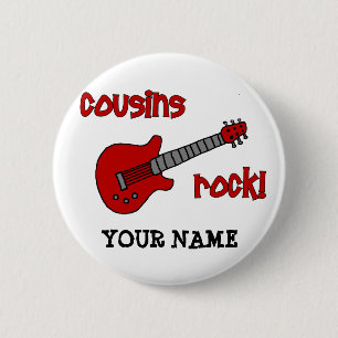 Cousin-Felsen! mit roter Gitarre Button