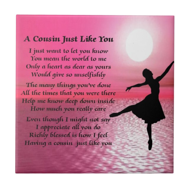 Cousin-Gedicht - Ballerina Fliese (Vorderseite)