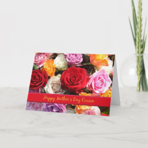 Cousin Happy Mother Day Rose Card Karte