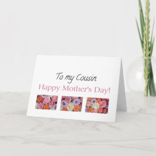 Cousin Happy Mother Day Rose Card Karte