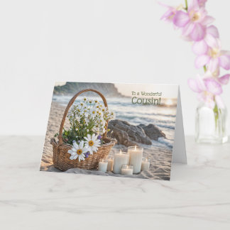 Cousin Happy Mothers Day Pretty Beach  Karte