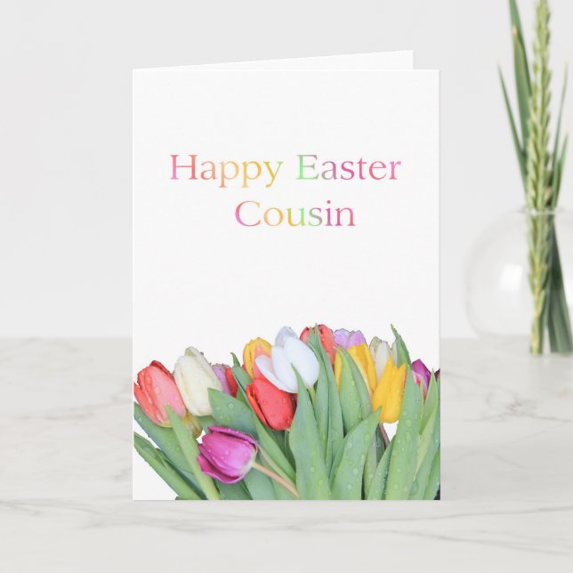 Cousin Happy Oaster Tulip Karte (Vorderseite)