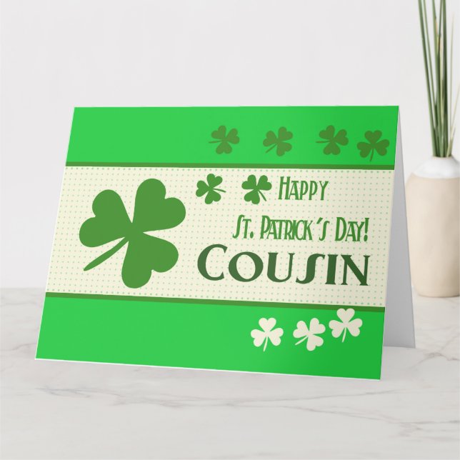 Cousin Happy St. Patrick's Day Karte (Vorderseite)