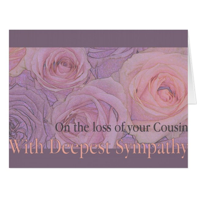 Cousin Loss Beileid Rose Karte (Vorderseite (Horizontal))