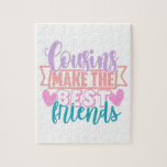 Cousin machen das bunte Angebot der besten Freunde<br><div class="desc">Fun Typografie Design für Cousin und Familienmitglieder,  die auch die besten Freunde in Rosa,  lila und Blau sind.</div>