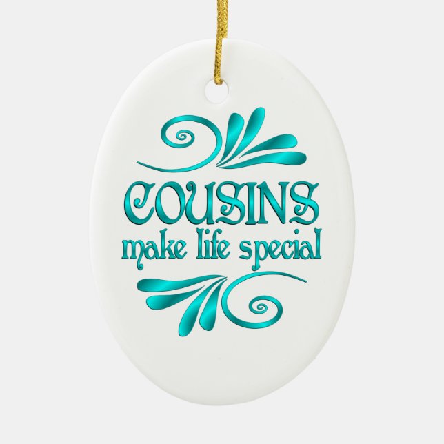 Cousin machen Leben zu einem besonderen Erbe Keramik Ornament (Vorne)
