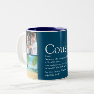 Cousin Modern 4 Photo Fun Blaue Definition  Zweifarbige Tasse