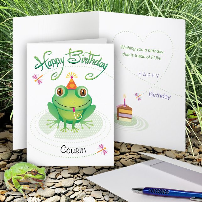 Cousin Niedliche Geburtstag Frog Karte (Von Creator hochgeladen)